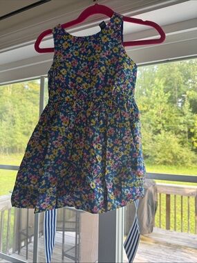 Polo by Ralph Lauren Blue Floral Sundress with Yellow and Pink Flowers